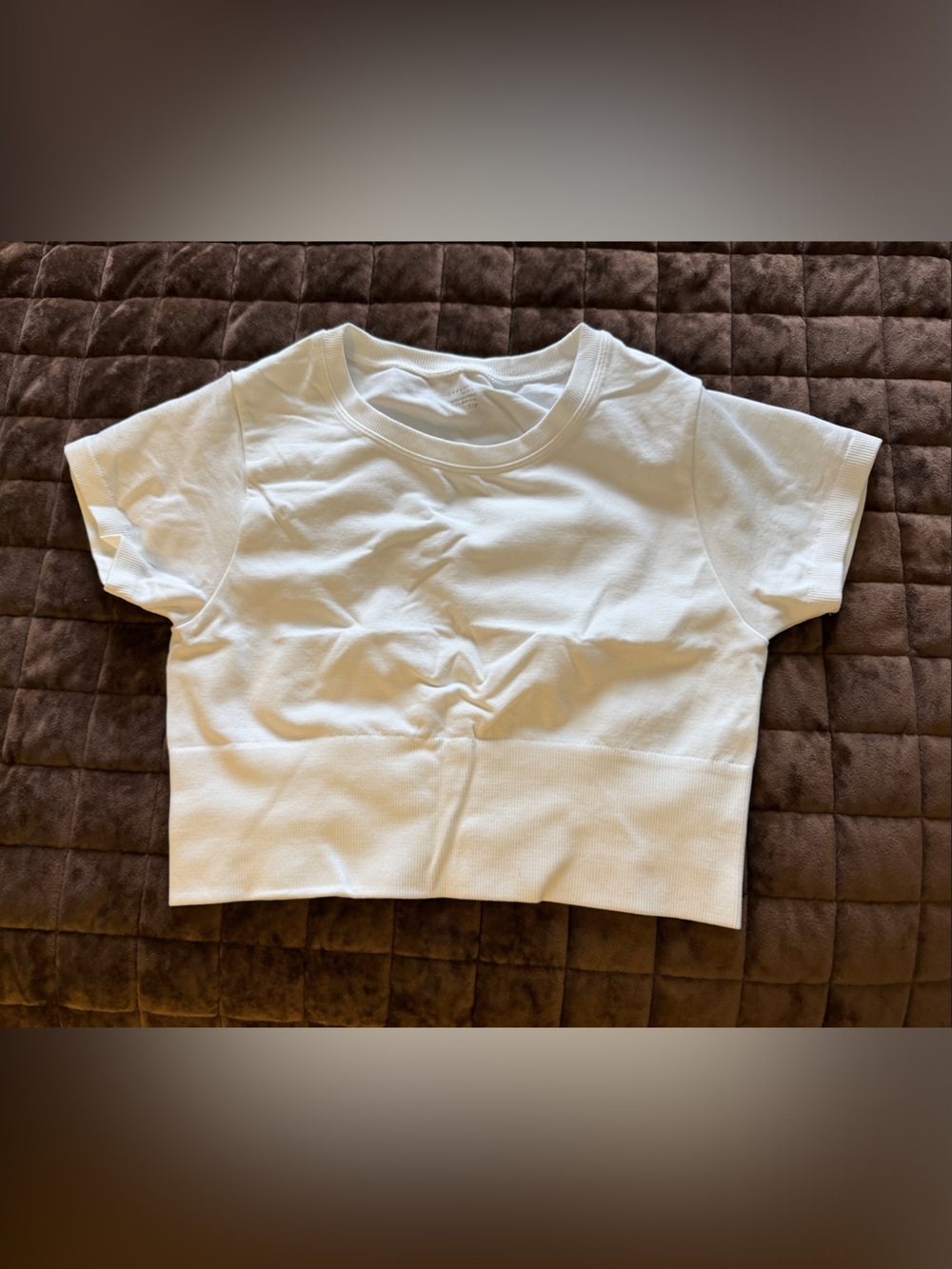 Aerie White Cropped Crewneck Tee